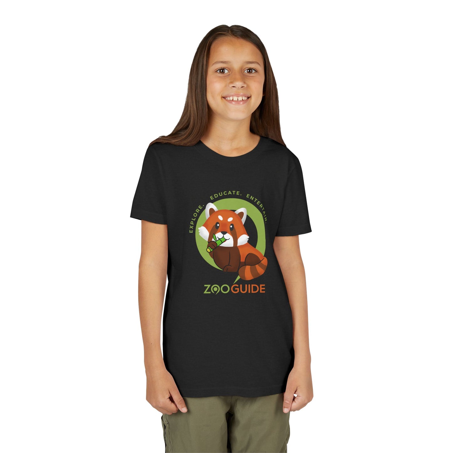 Red Panda Eating Bamboo in Zoo Guide™ Waypoint Icon Youth Tee Shirt by Zoo Guide™