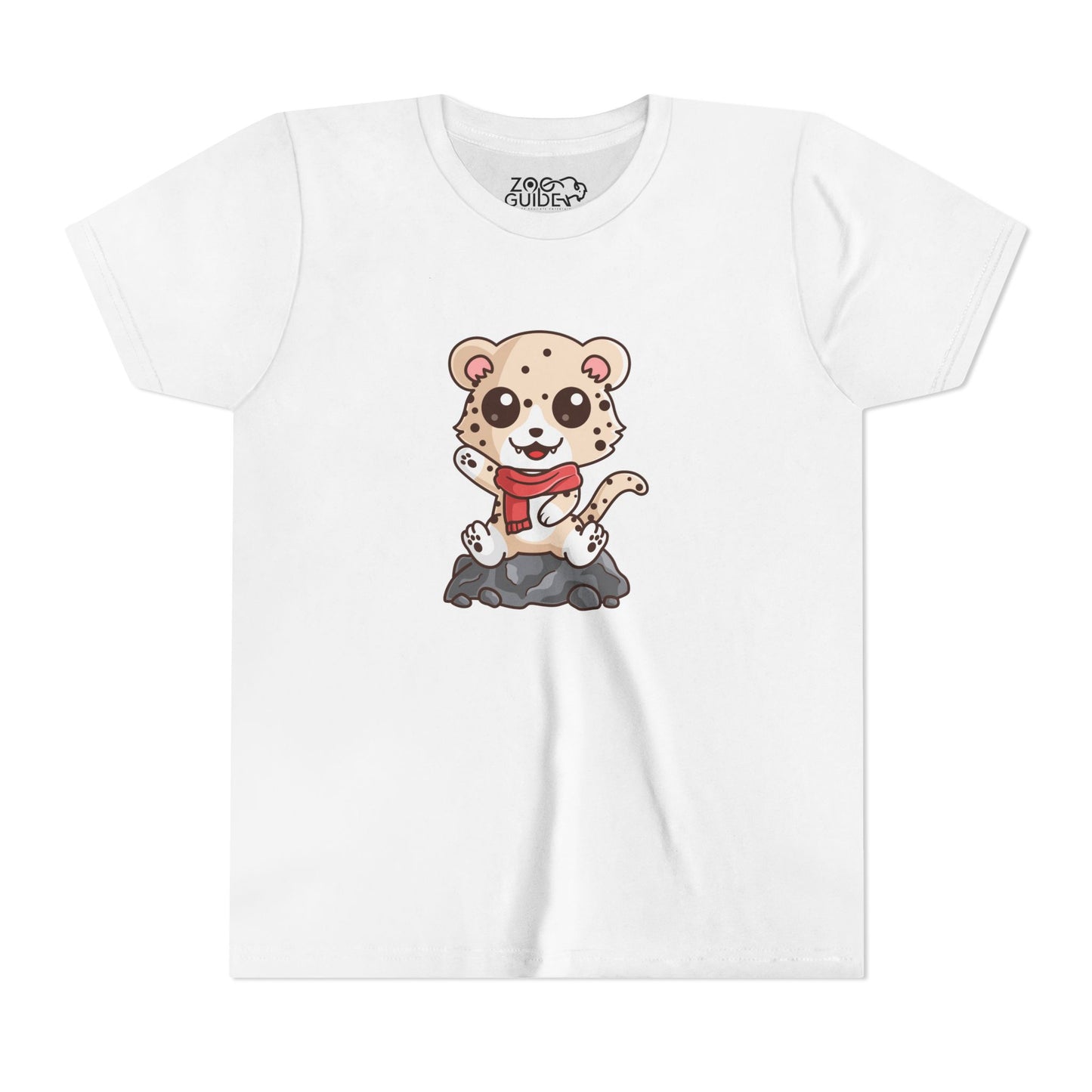 Snow Leopard Kawaii Style Youth Tee Shirt by Zoo Guide™