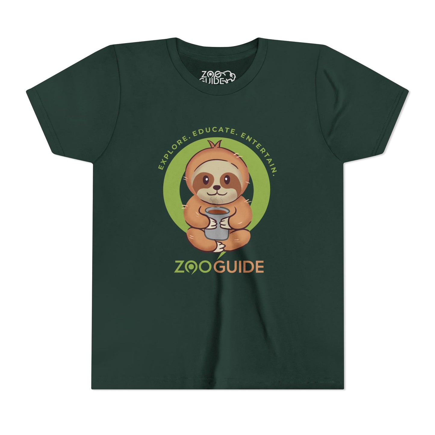 Sloth Drinking from Cup in Zoo Guide™ Waypoint Icon Youth Tee Shirt by Zoo Guide™