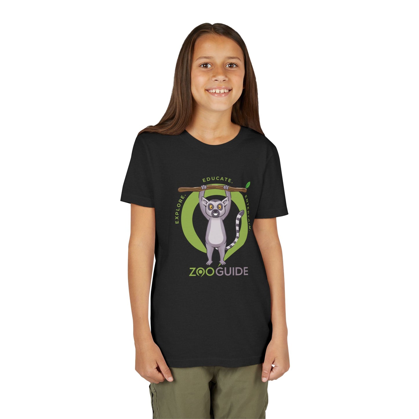 Ring-tailed Lemur "Hang in There" in Zoo Guide™ Waypoint Icon Youth Tee Shirt by Zoo Guide™