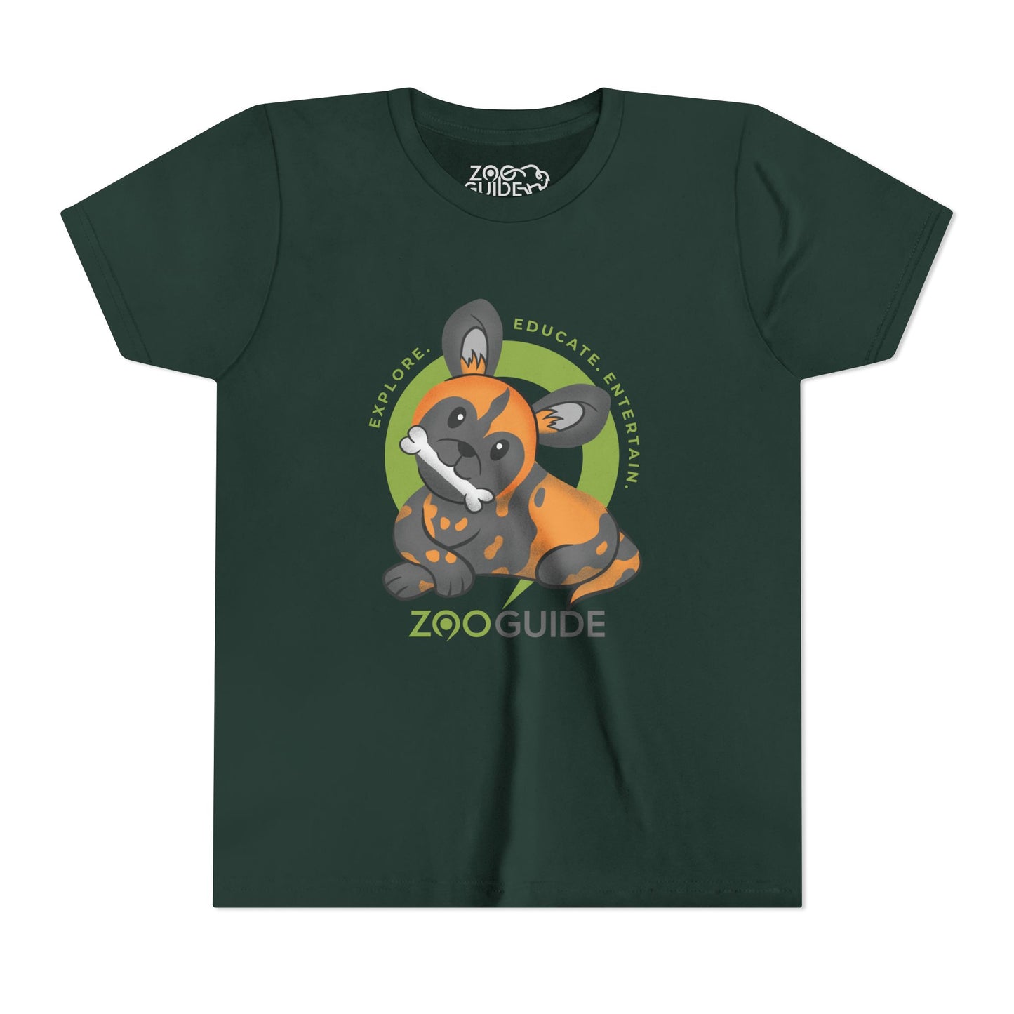 African Painted Dog with Bone in Zoo Guide™ Waypoint Icon Youth Tee Shirt by Zoo Guide™