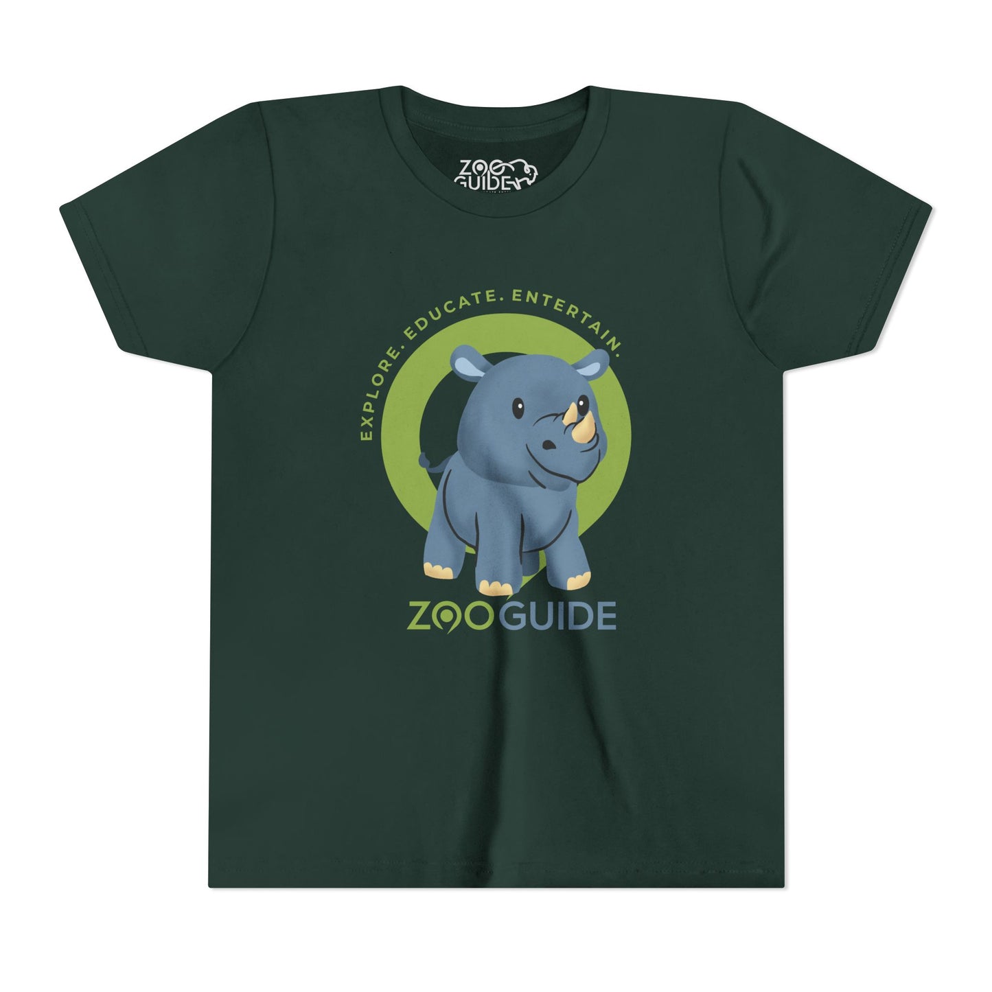 Rhino in Zoo Guide™ Waypoint Icon Youth Tee Shirt by Zoo Guide™