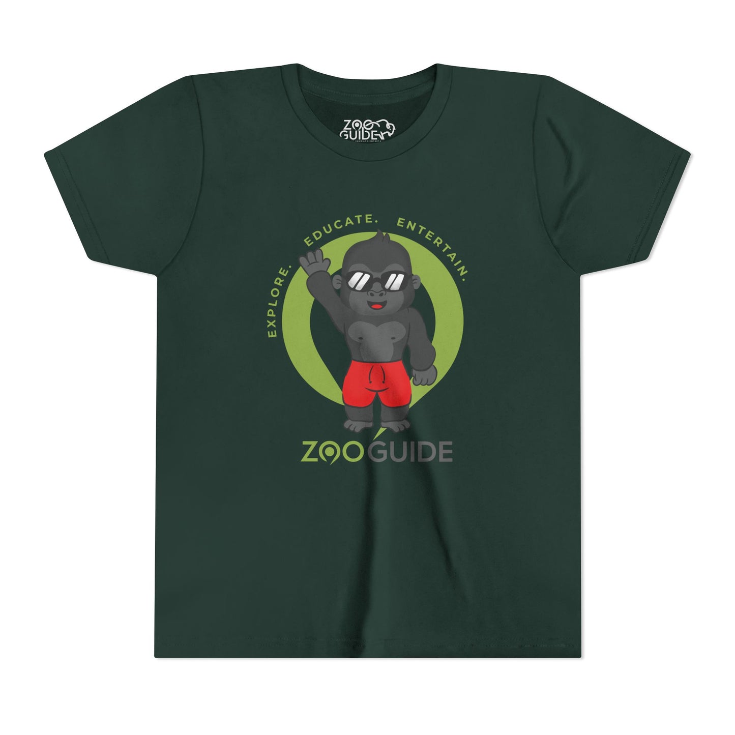 Gorilla 'Dude' in Zoo Guide™ Waypoint Icon Youth Tee Shirt by Zoo Guide™