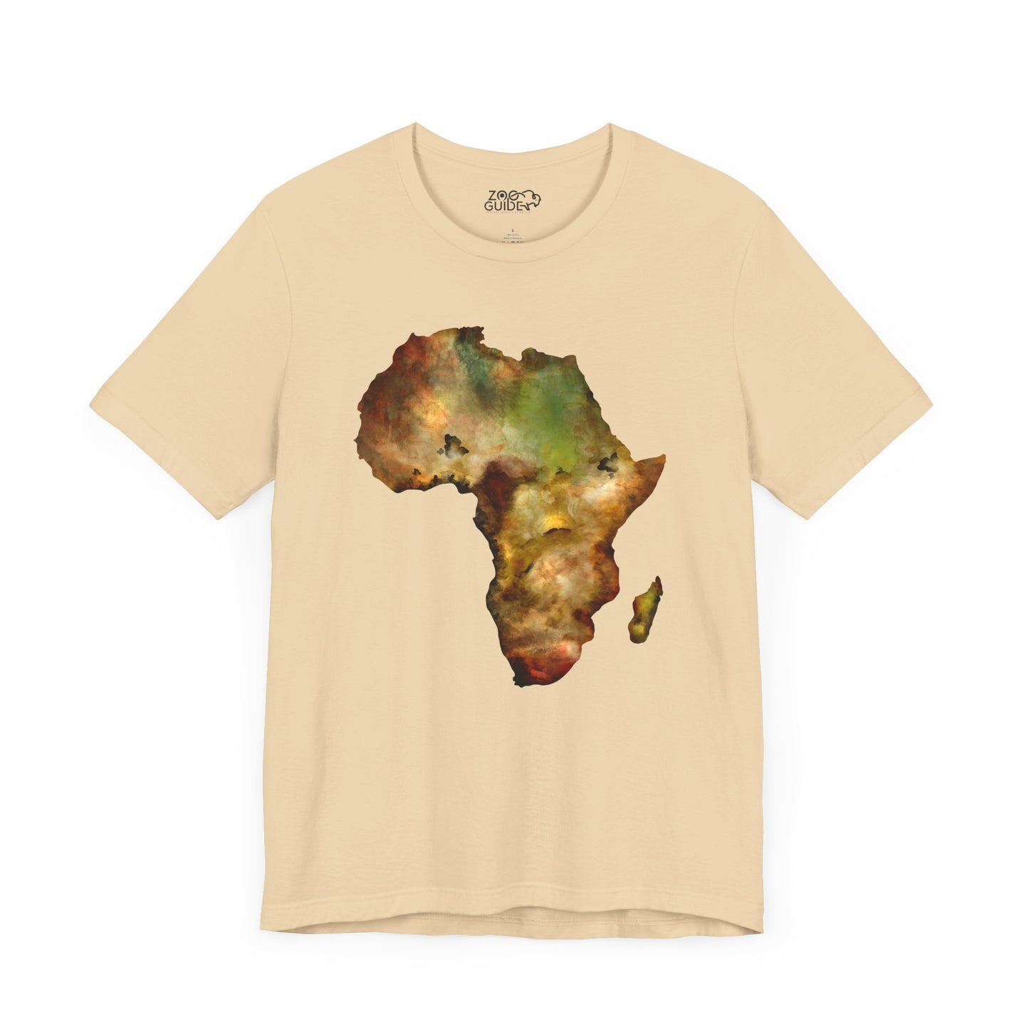 Africa Map Adult Unisex Tee Shirt by Zoo Guide™