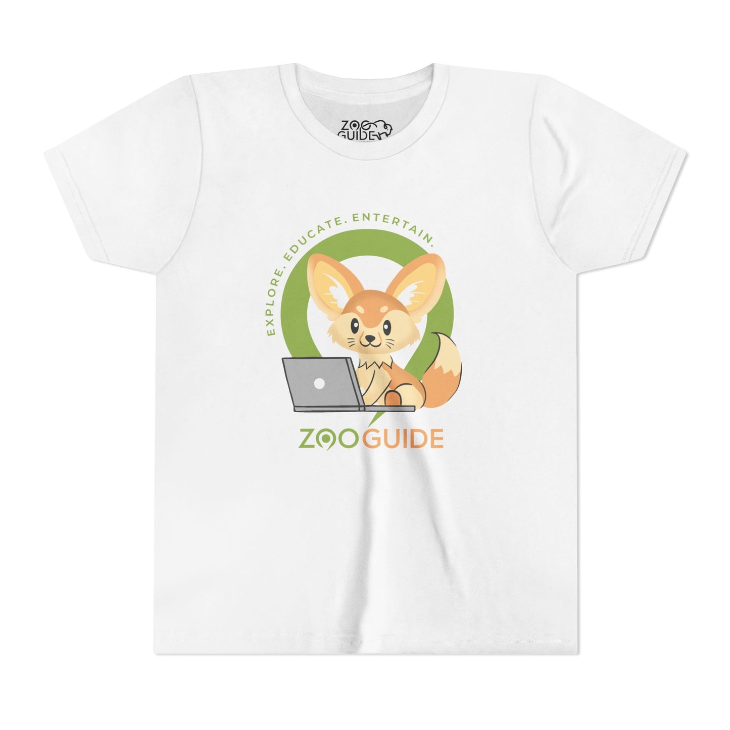 Fennec Fox on Laptop in Zoo Guide™ Waypoint Icon Youth Tee Shirt by Zoo Guide™