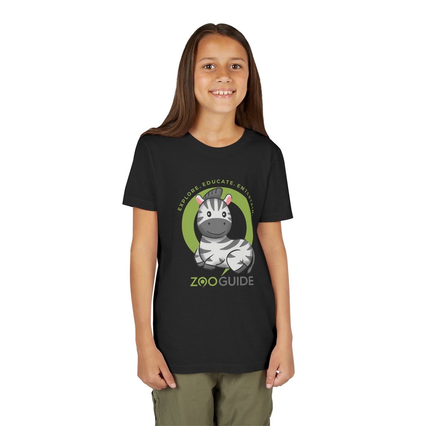 Zebra Laying Down in Zoo Guide™ Waypoint Icon Youth Tee Shirt by Zoo Guide™
