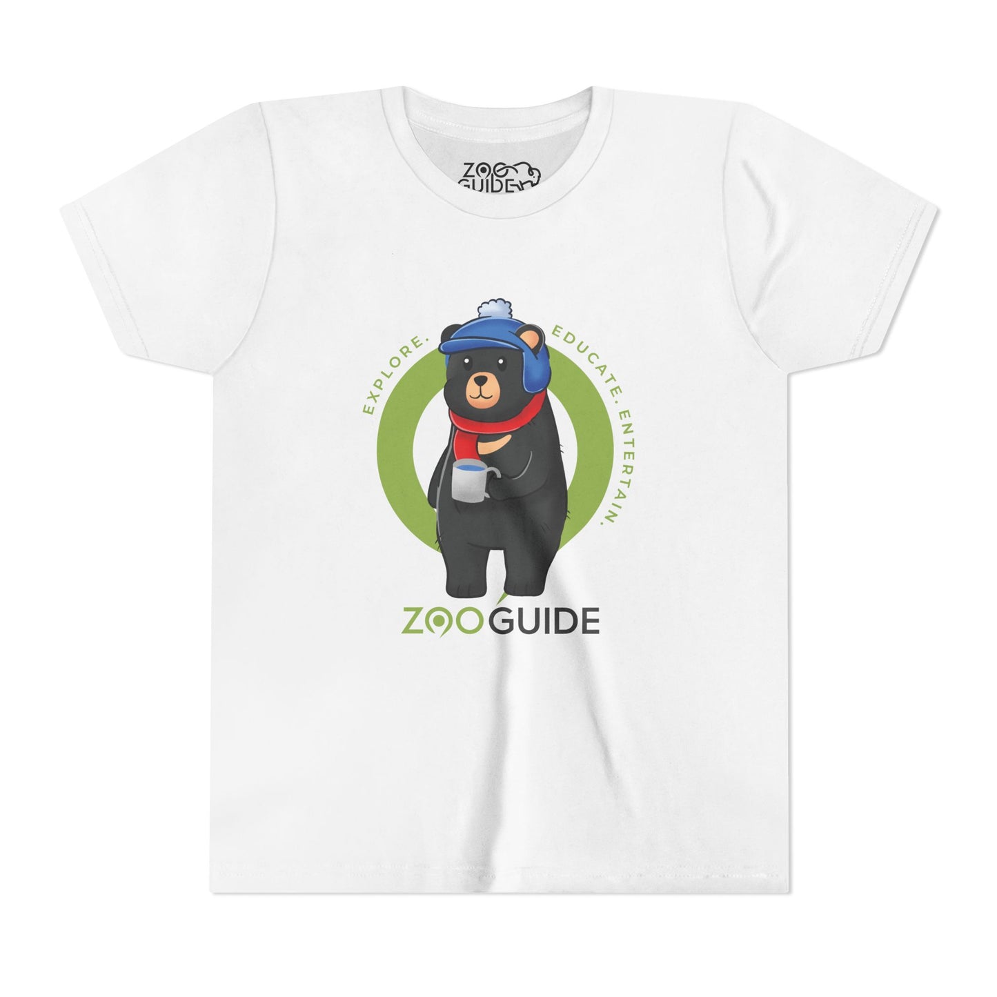 American Black Bear Winter Wear in Zoo Guide™ Waypoint Icon Youth Tee Shirt by Zoo Guide™