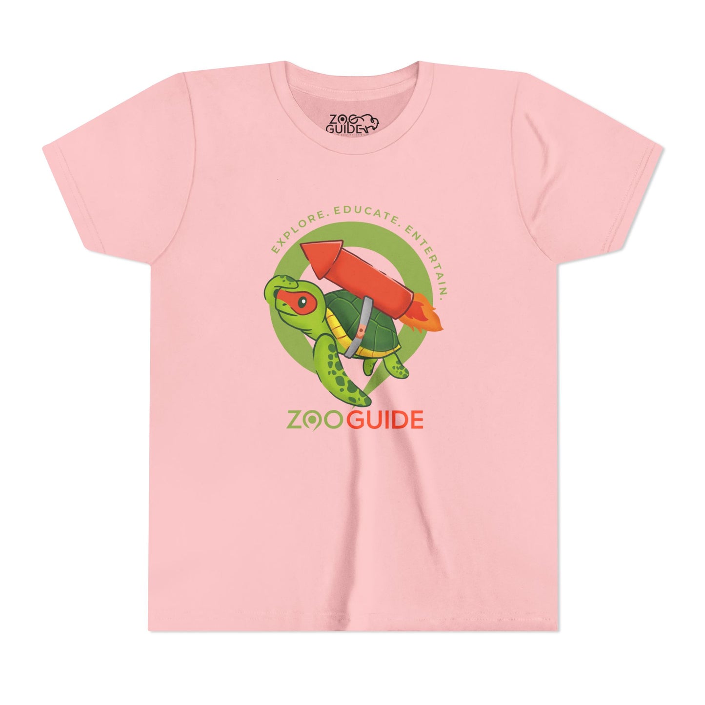 Sea Turtle on Rocket in Zoo Guide™ Waypoint Icon Youth Tee Shirt by Zoo Guide™