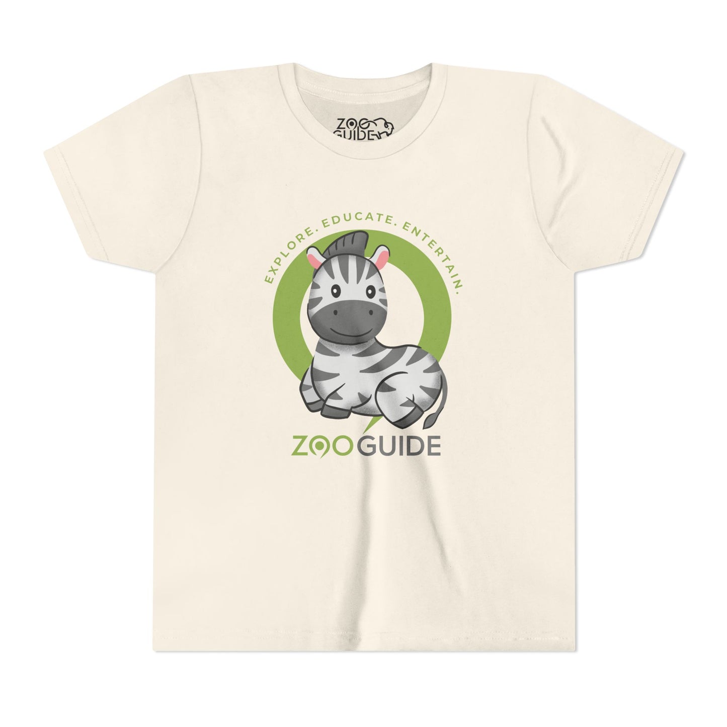 Zebra Laying Down in Zoo Guide™ Waypoint Icon Youth Tee Shirt by Zoo Guide™