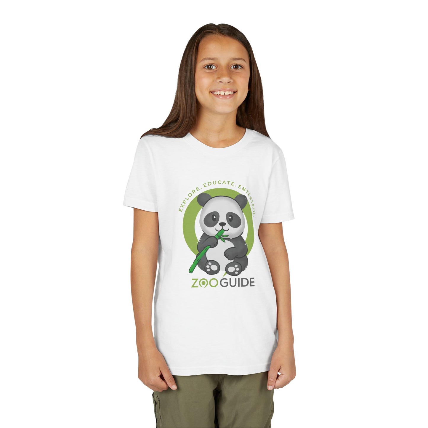 Panda Eating Bamboo in Zoo Guide™ Waypoint Icon Youth Tee Shirt by Zoo Guide™