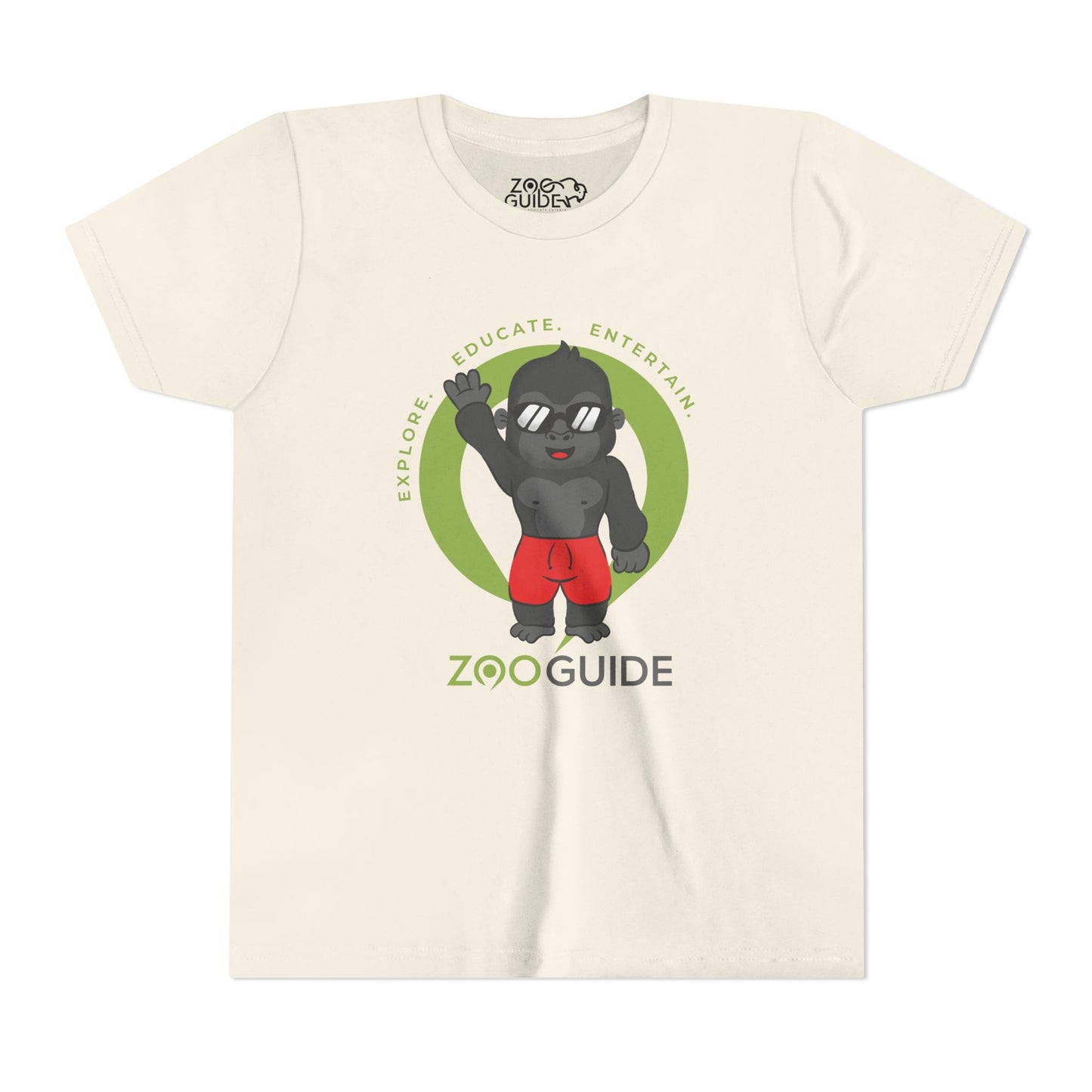 Gorilla 'Dude' in Zoo Guide™ Waypoint Icon Youth Tee Shirt by Zoo Guide™
