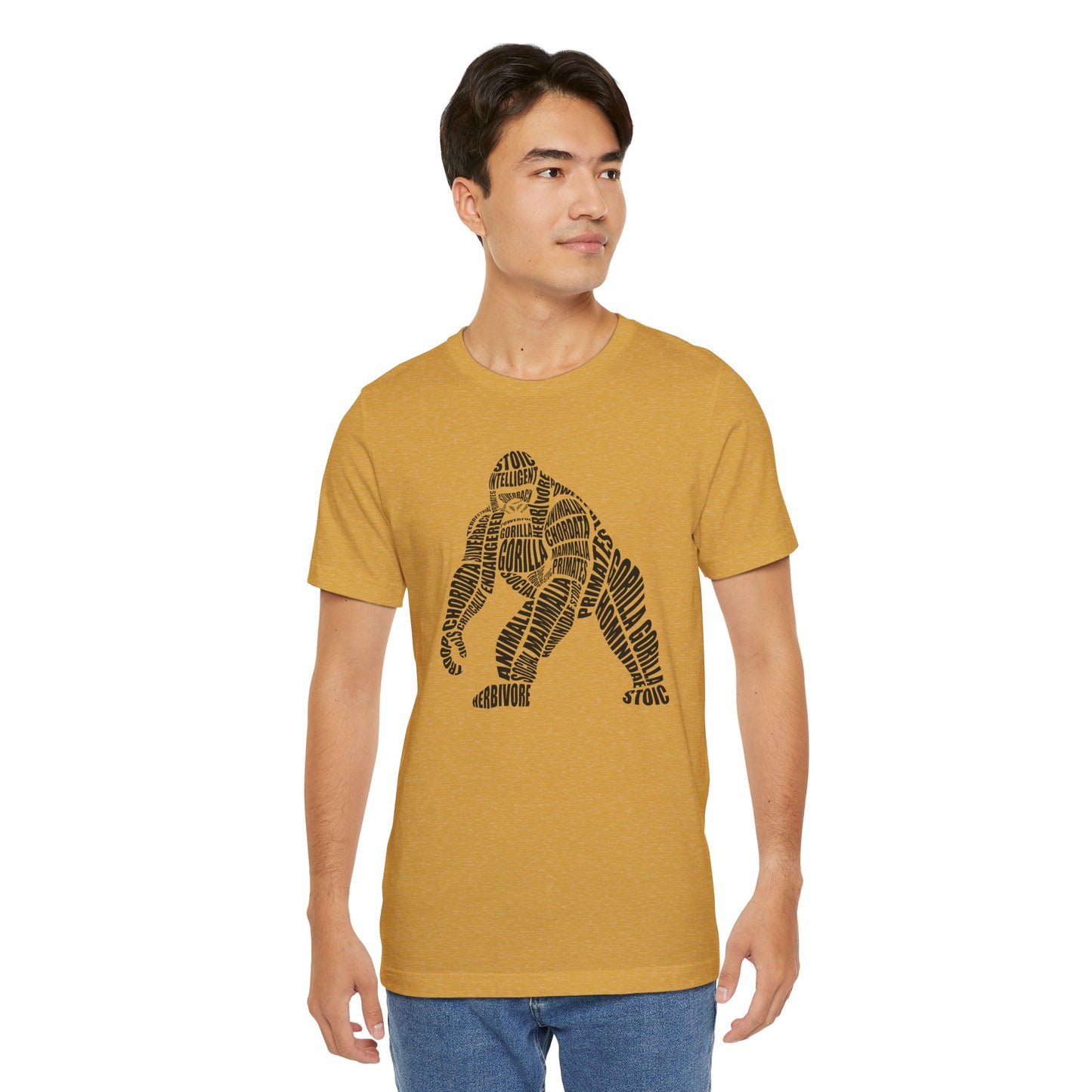 Gorilla Word Art Adult Unisex Short Sleeve Tee by Zoo Guide™