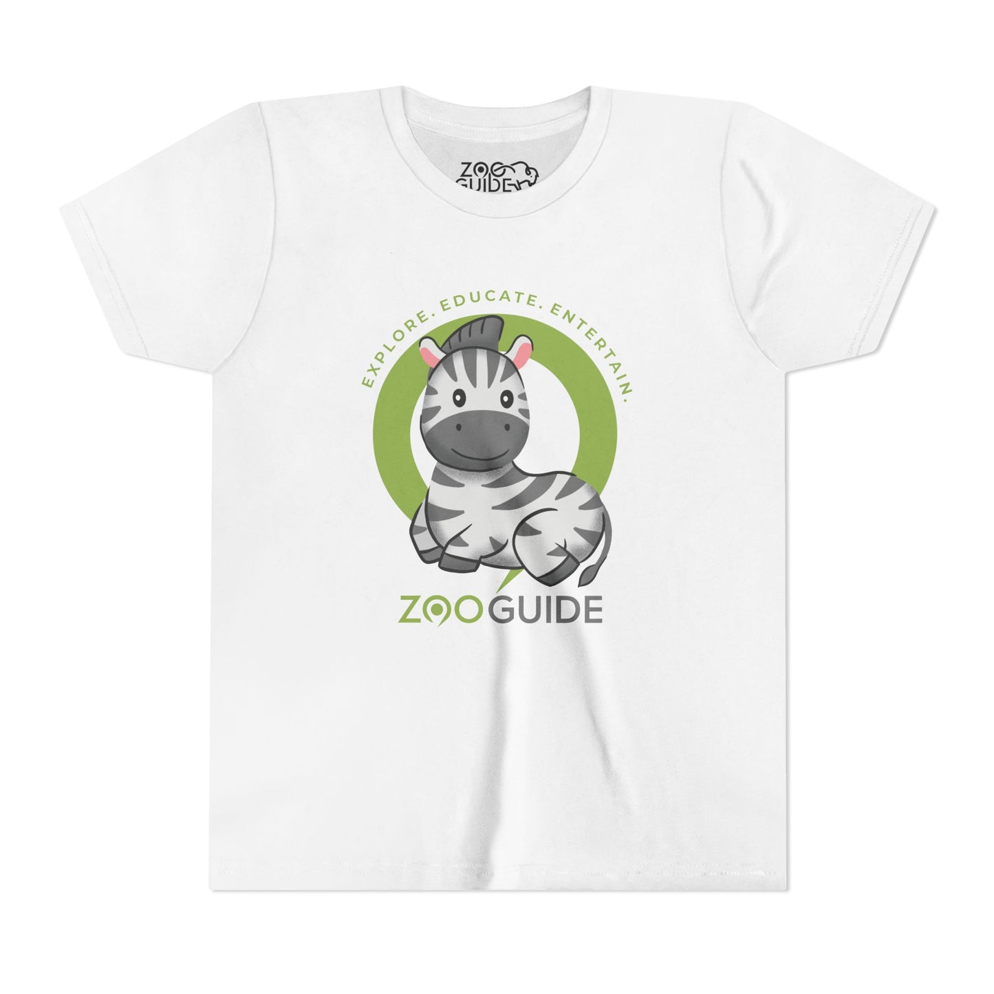 Zebra Laying Down in Zoo Guide™ Waypoint Icon Youth Tee Shirt by Zoo Guide™