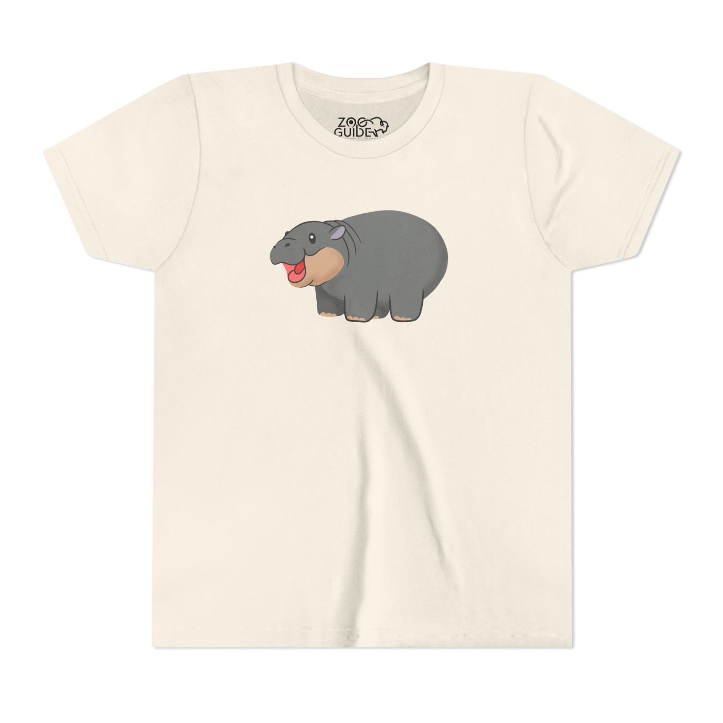 Pygmy Hippo Open Mouth Youth Tee Shirt by Zoo Guide™