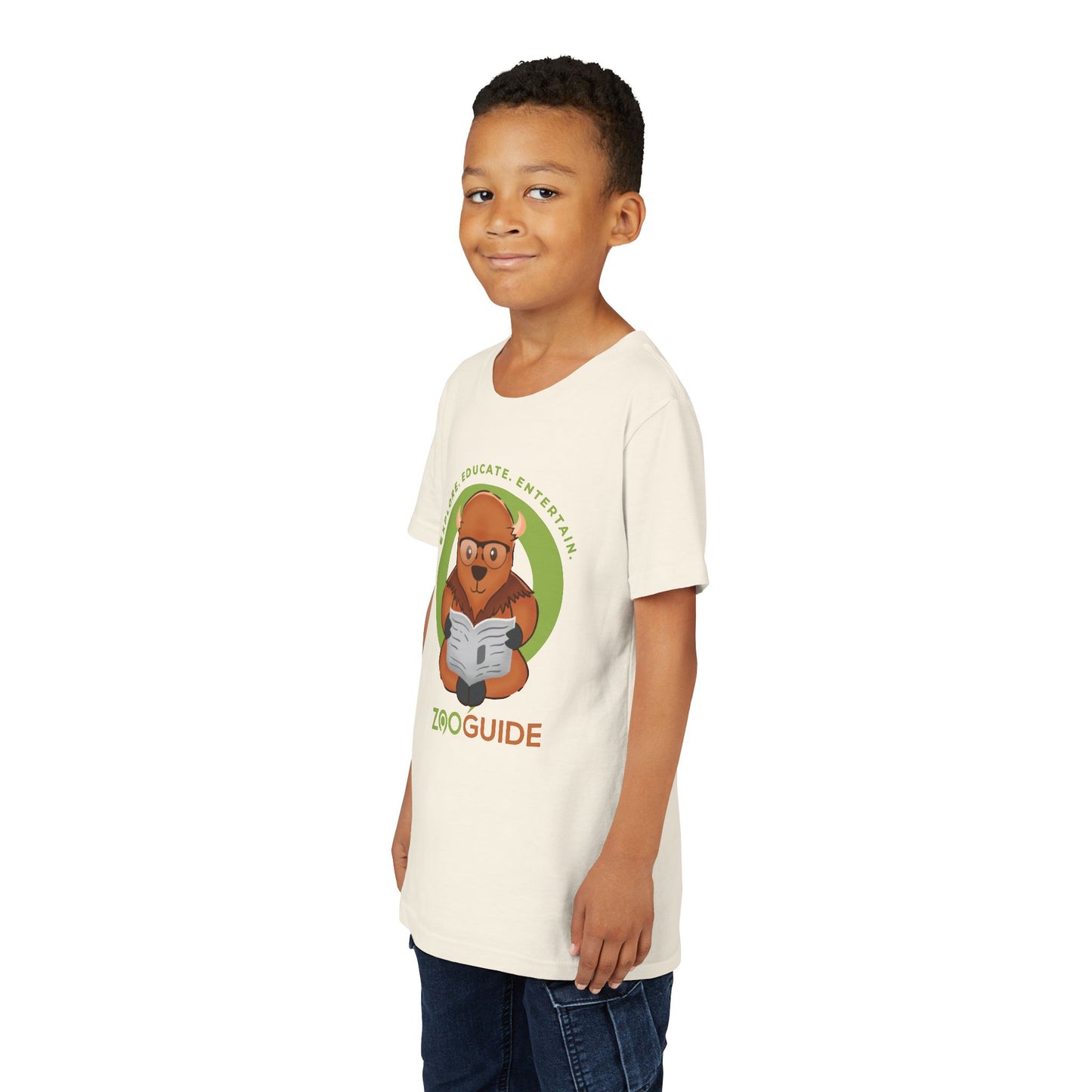 American Bison Reading in Zoo Guide™ Waypoint Icon Youth Tee Shirt by Zoo Guide™