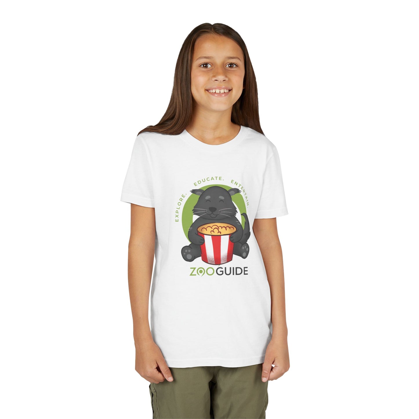 Binturong Eating Popcorn in Zoo Guide™ Waypoint Icon Youth Tee Shirt by Zoo Guide™