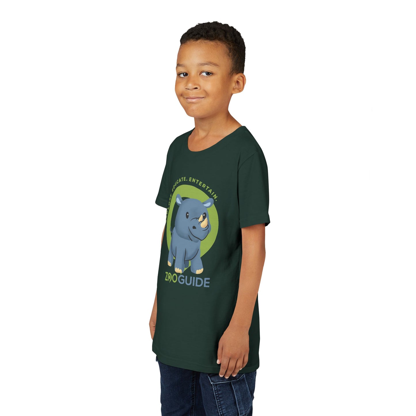 Rhino in Zoo Guide™ Waypoint Icon Youth Tee Shirt by Zoo Guide™