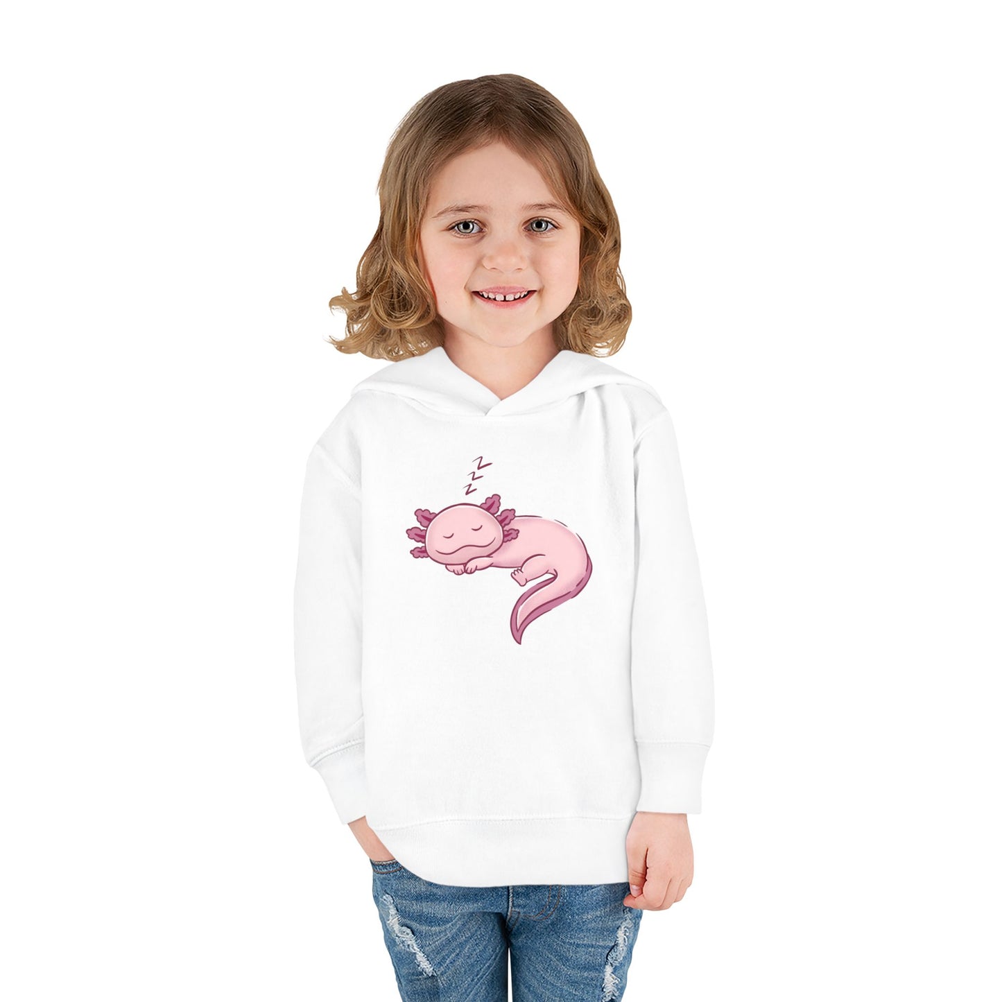 Axolotl Sleeping Toddler Pullover Fleece Hoodie by Zoo Guide™