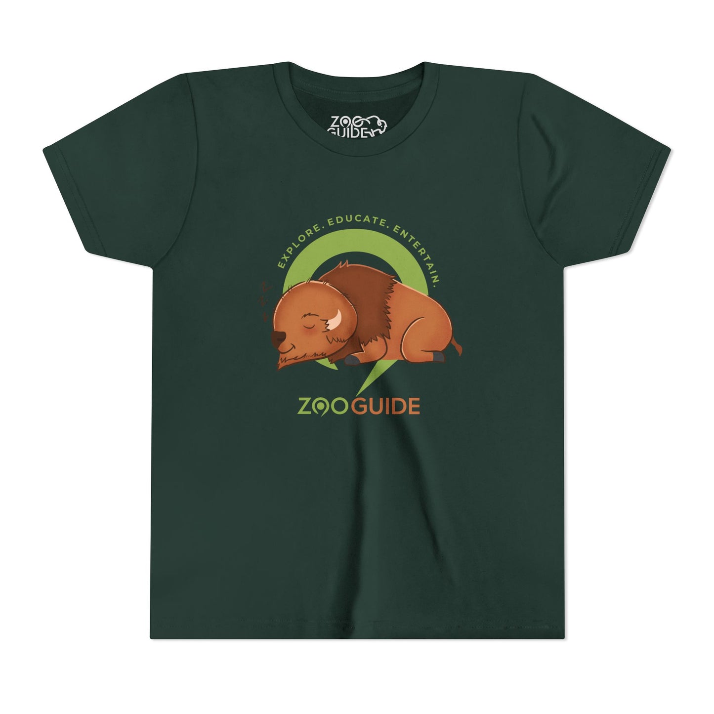 Bison Sleeping in Zoo Guide™ Waypoint Icon Youth Tee Shirt by Zoo Guide™