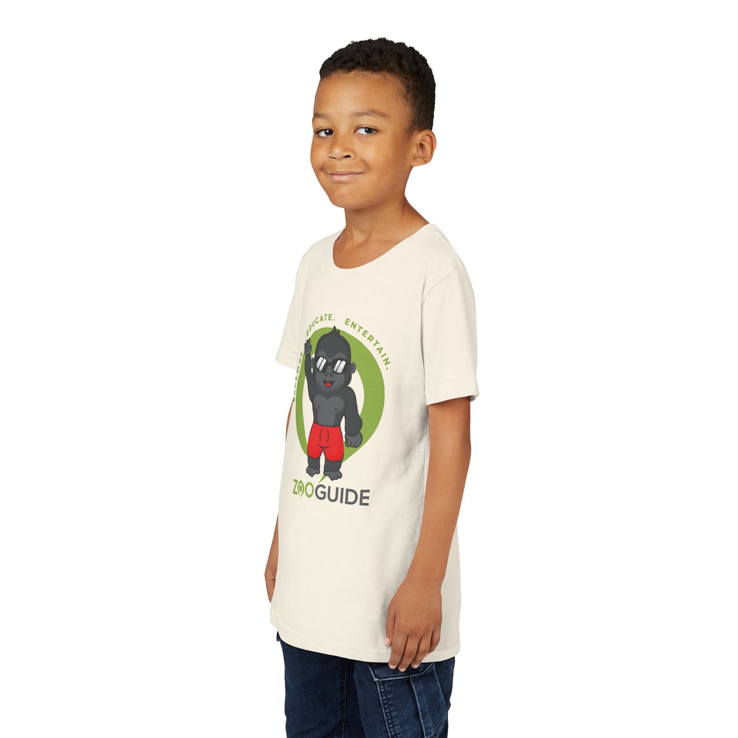 Gorilla 'Dude' in Zoo Guide™ Waypoint Icon Youth Tee Shirt by Zoo Guide™