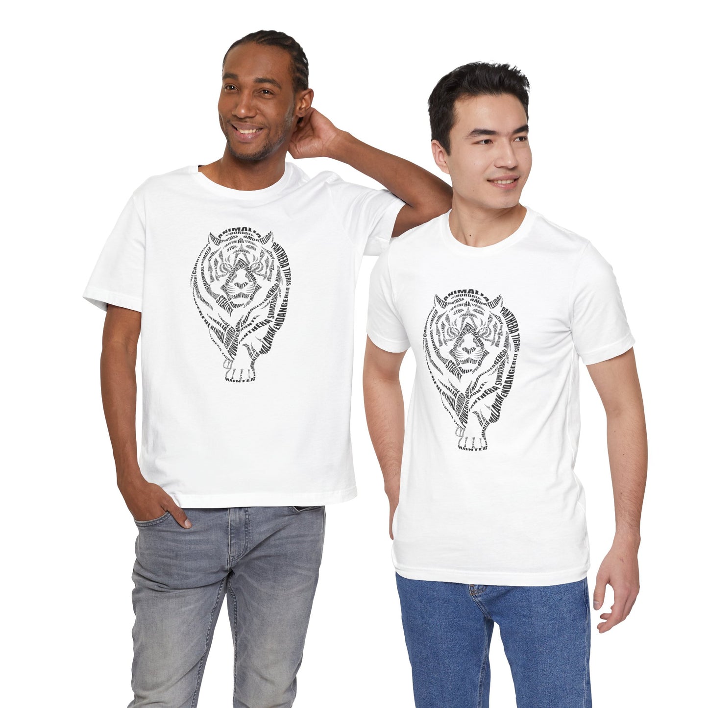 Tiger Word Art Adult Unisex Short Sleeve Tee