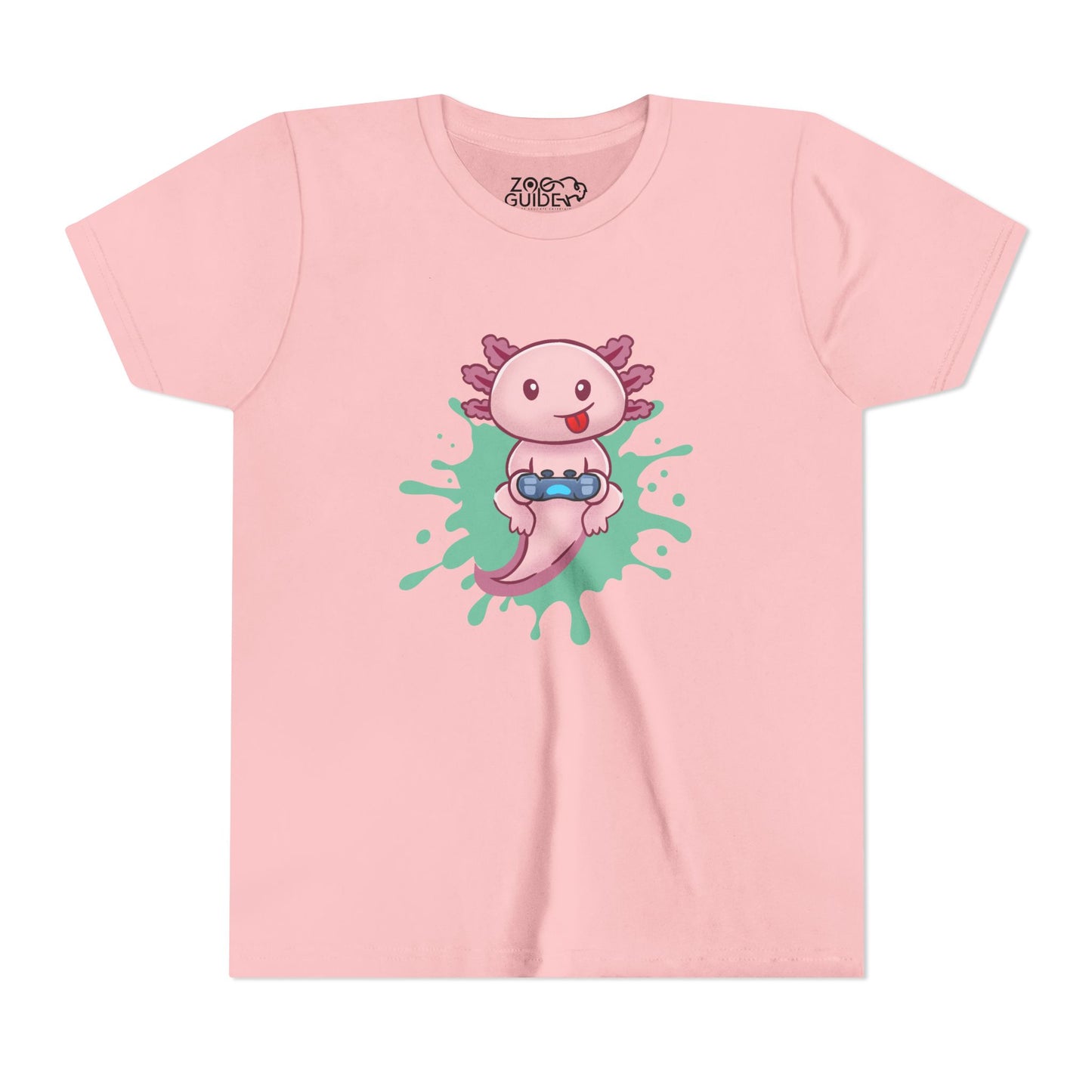 Axolotl Gaming Color Splash Youth Tee Shirt by Zoo Guide™