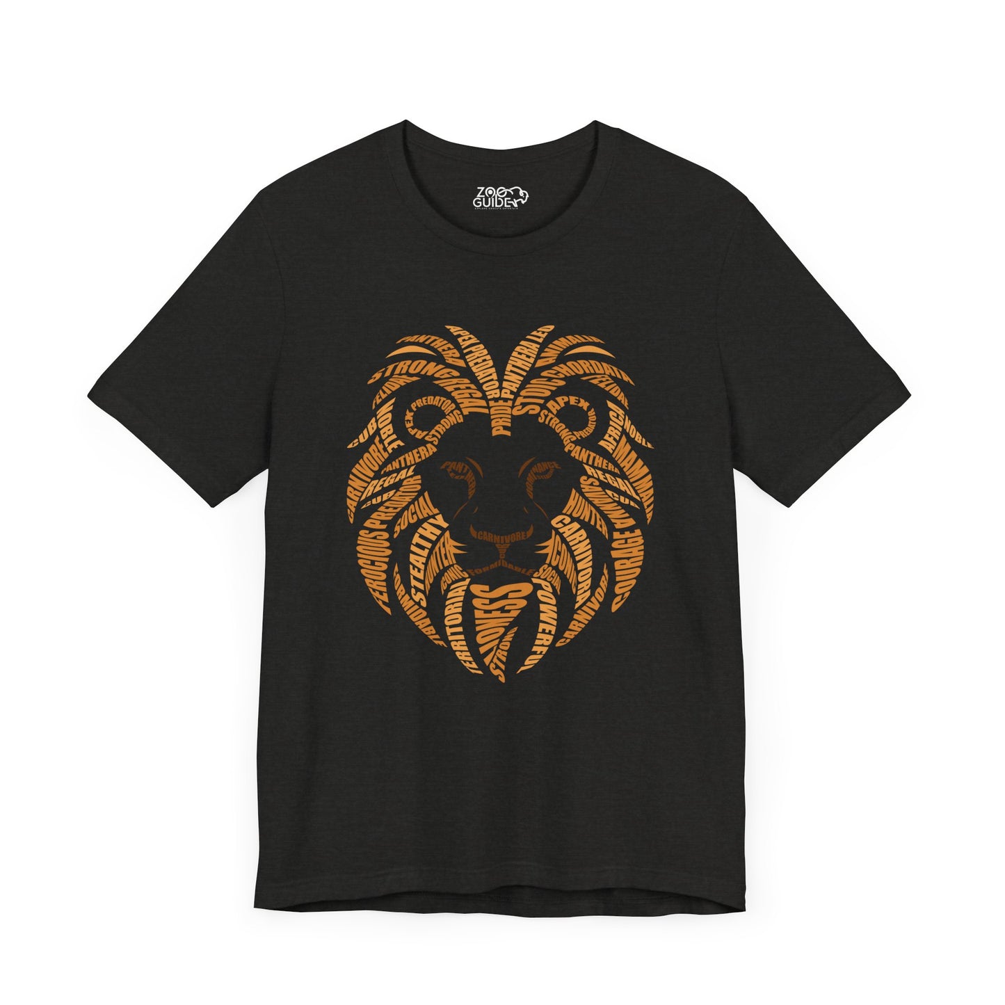 Lion Head Word Art Adult Unisex Short Sleeve Tee