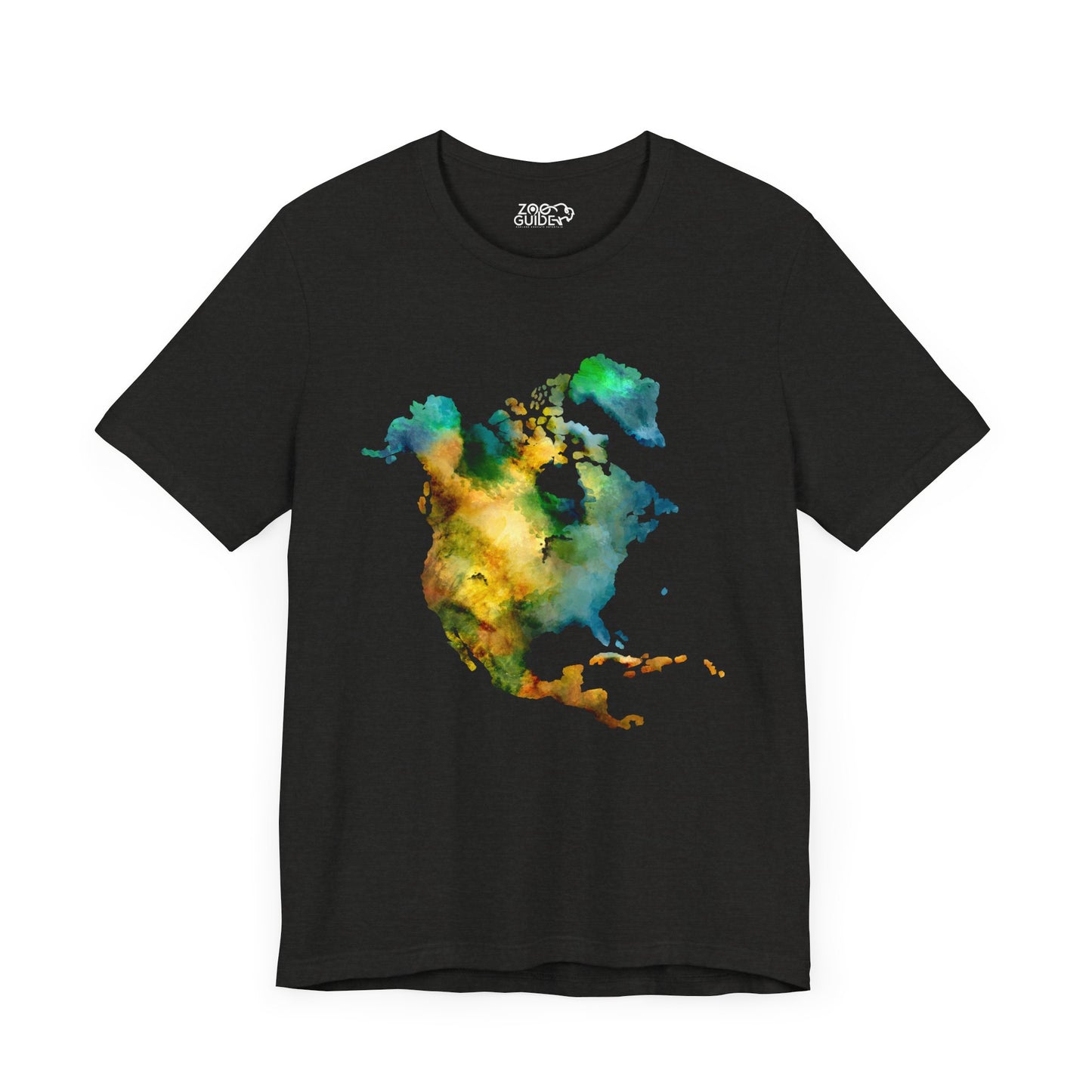 North America Map Adult Unisex Tee Shirt by Zoo Guide™