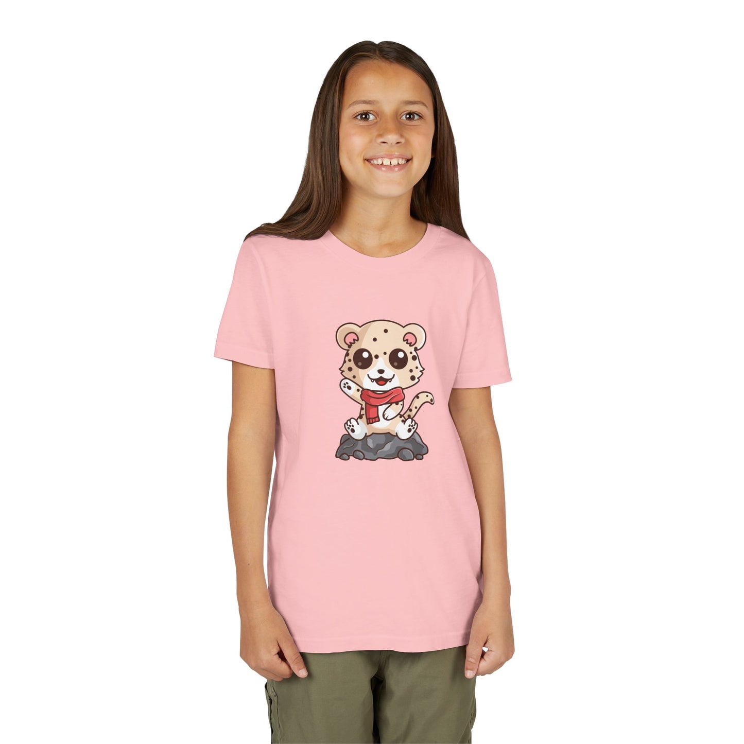 Snow Leopard Kawaii Style Youth Tee Shirt by Zoo Guide™