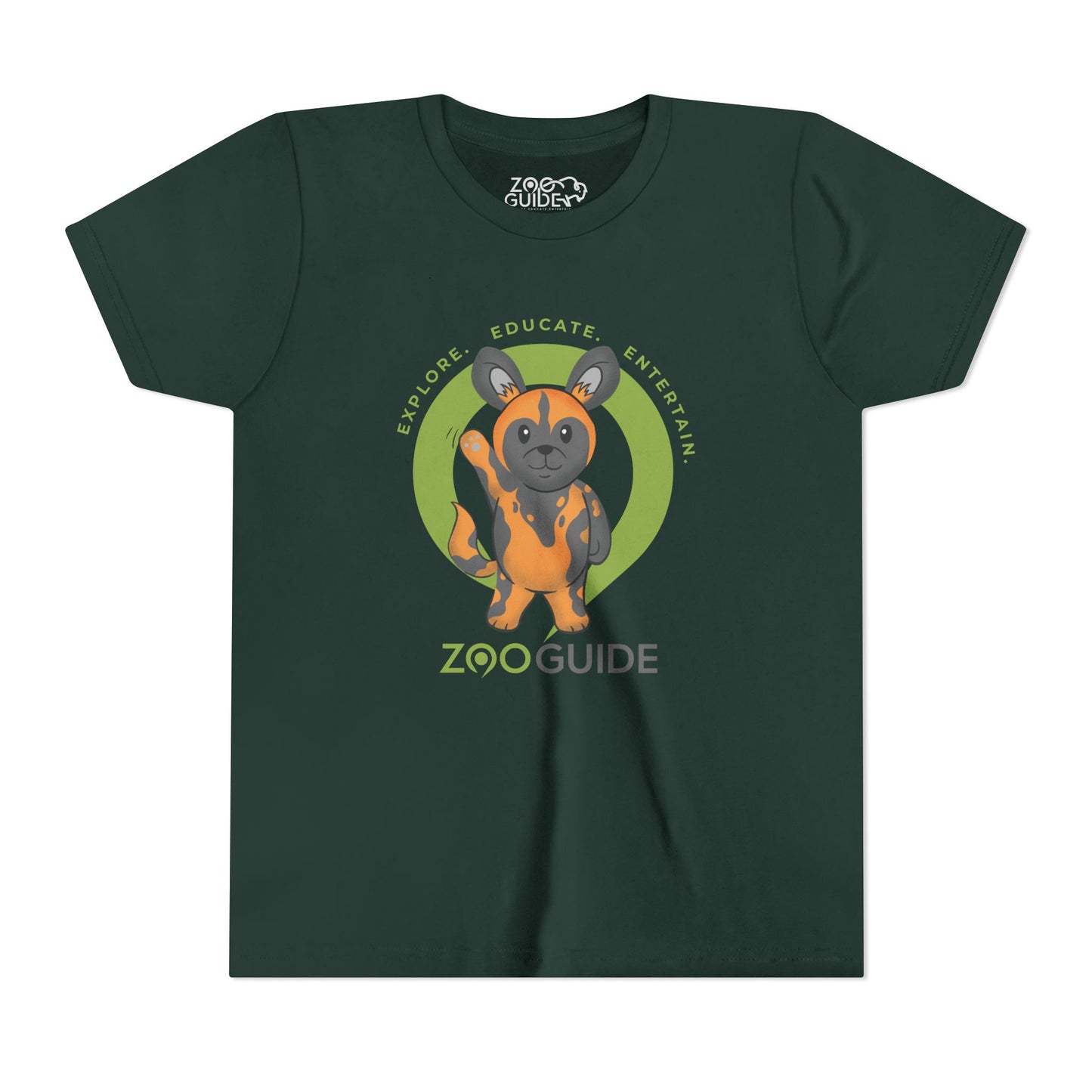 African Painted Dog Waving in Zoo Guide™ Waypoint Icon Youth Tee Shirt by Zoo Guide™