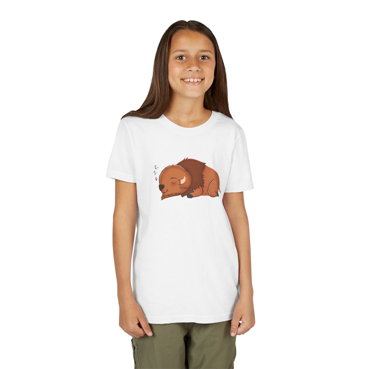 American Bison Sleeping Youth Tee Shirt by Zoo Guide™