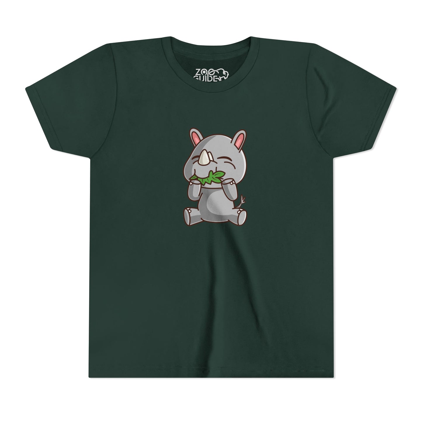 Rhino Snackin' Kawaii Style Youth Tee Shirt by Zoo Guide™