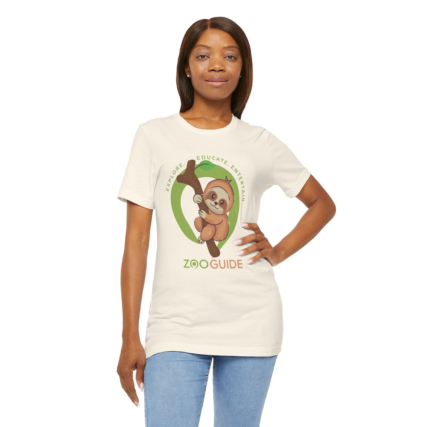 Sloth 'Hang in there' Adult Unisex Tee Shirt by Zoo Guide™