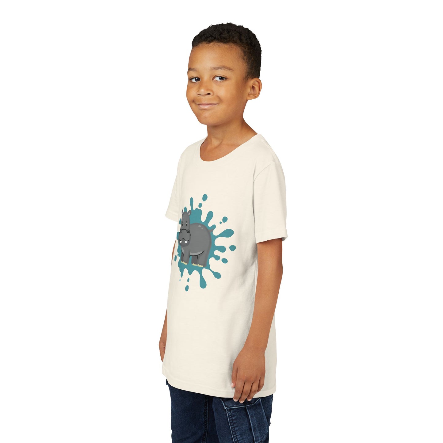 Hippo Color Splash Youth Tee Shirt by Zoo Guide™