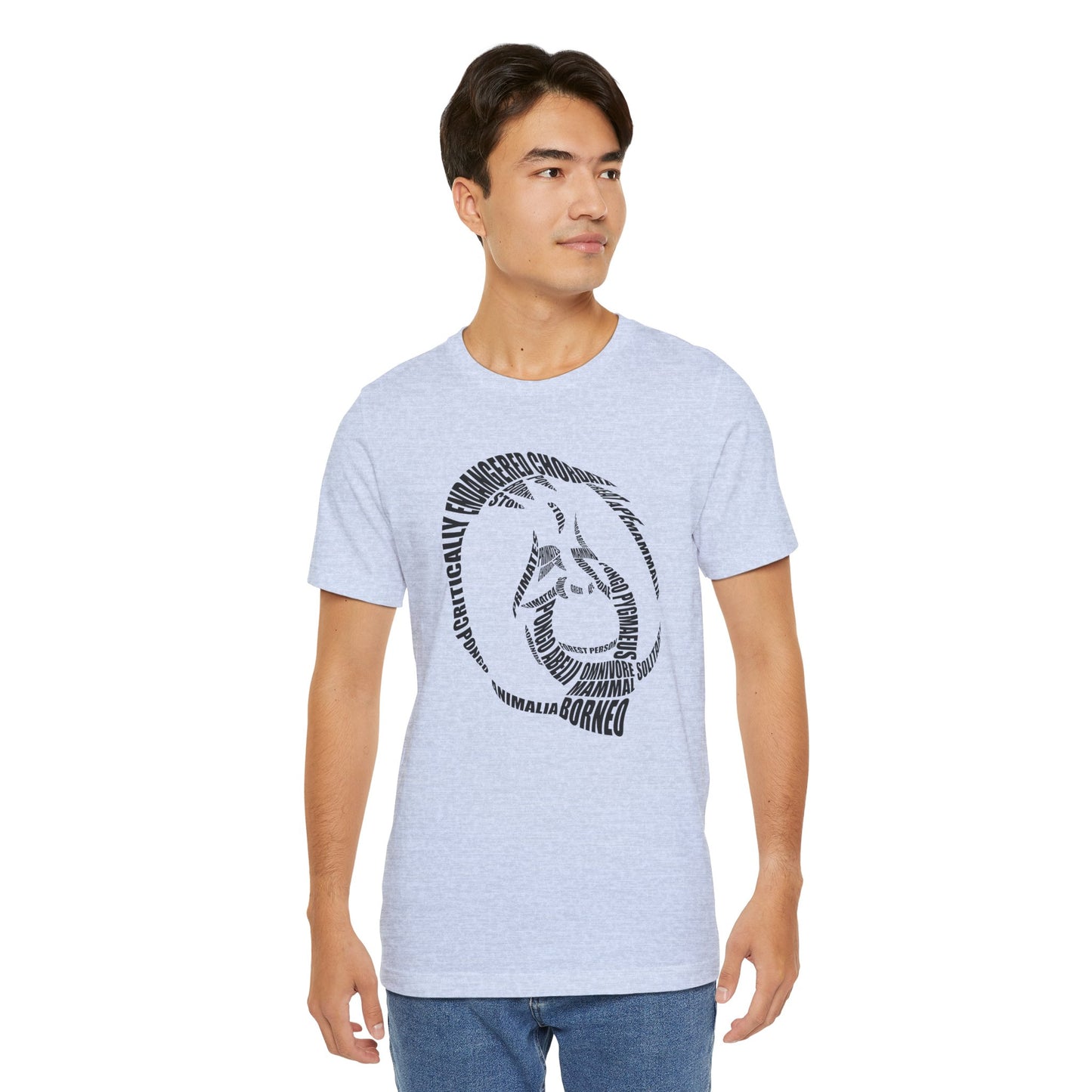 Orangutan Head Word Art Adult Unisex Short Sleeve Tee