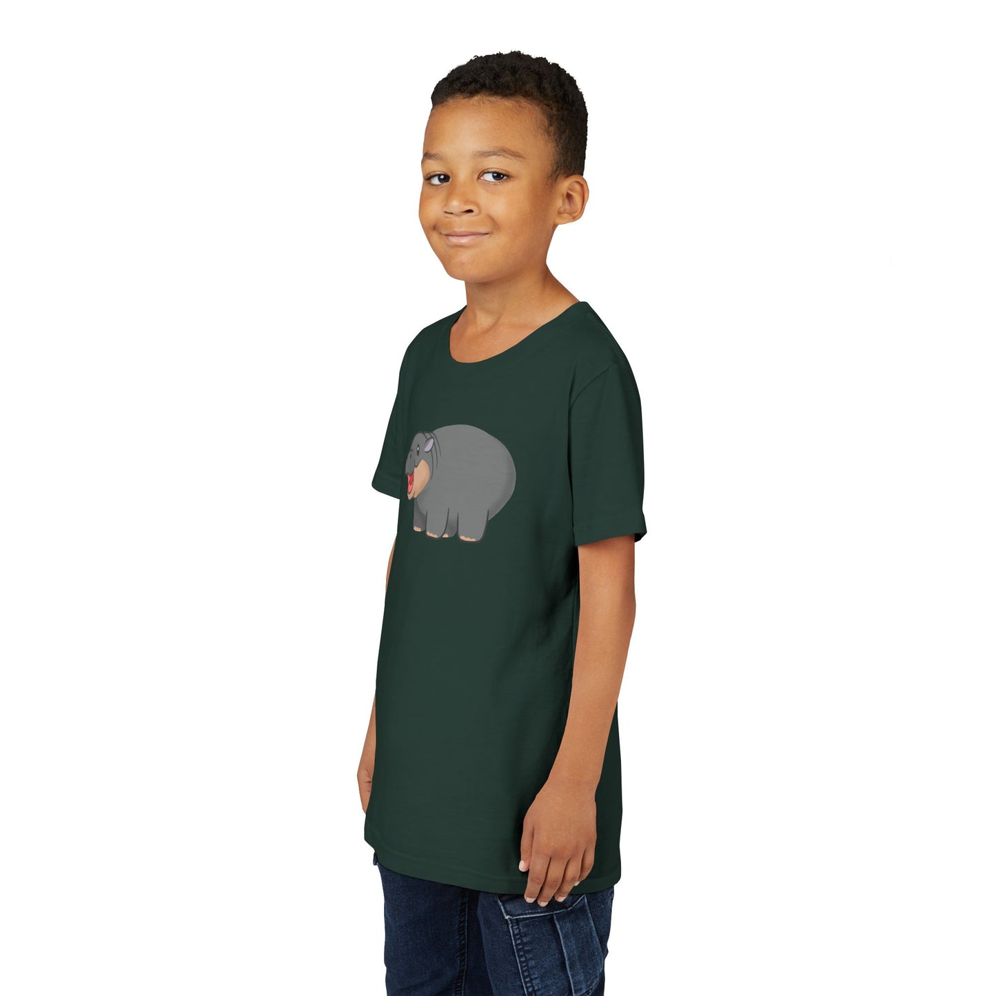 Pygmy Hippo Open Mouth Youth Tee Shirt by Zoo Guide™