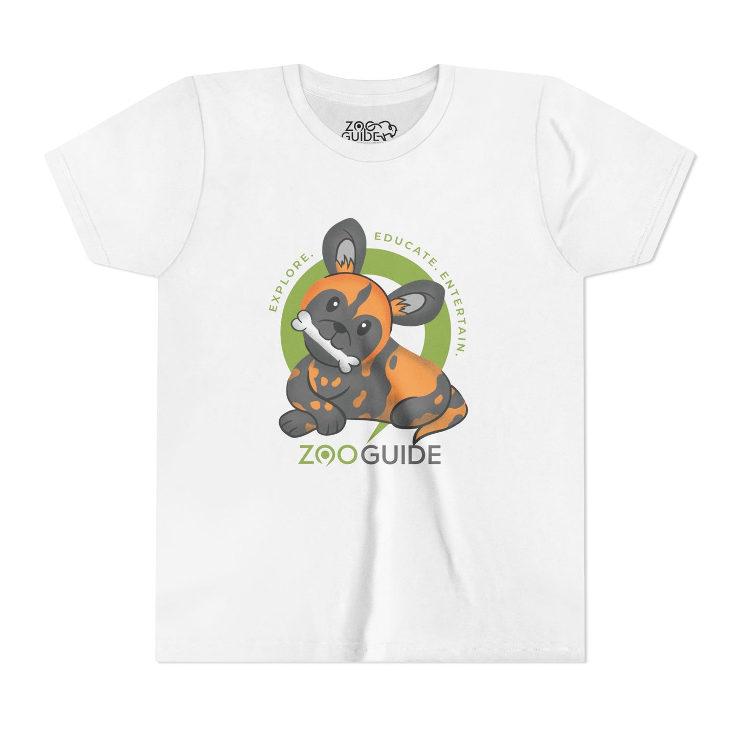 African Painted Dog with Bone in Zoo Guide™ Waypoint Icon Youth Tee Shirt by Zoo Guide™