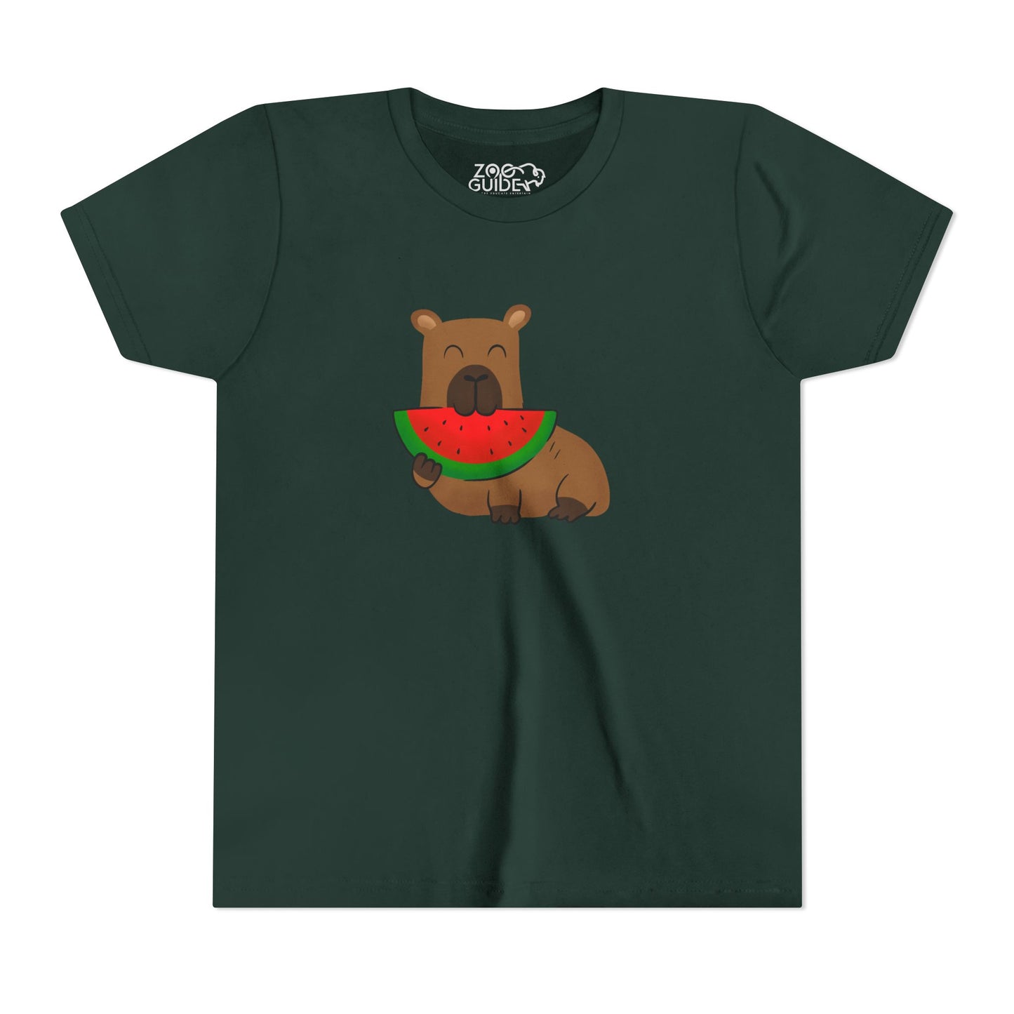Capybara Eating Youth Tee Shirt by Zoo Guide™