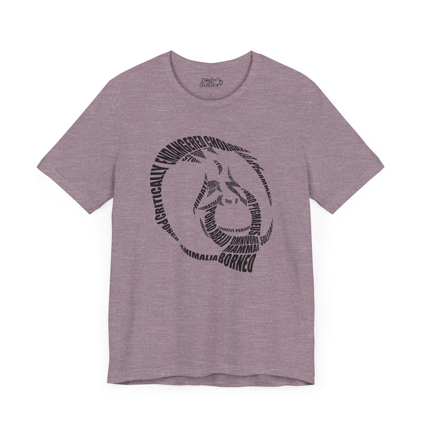 Orangutan Head Word Art Adult Unisex Short Sleeve Tee