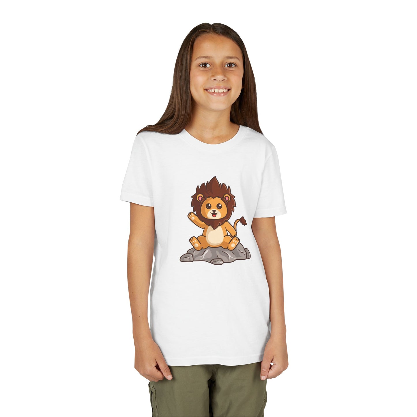 African Lion Kawaii Style Youth Tee Shirt by Zoo Guide™