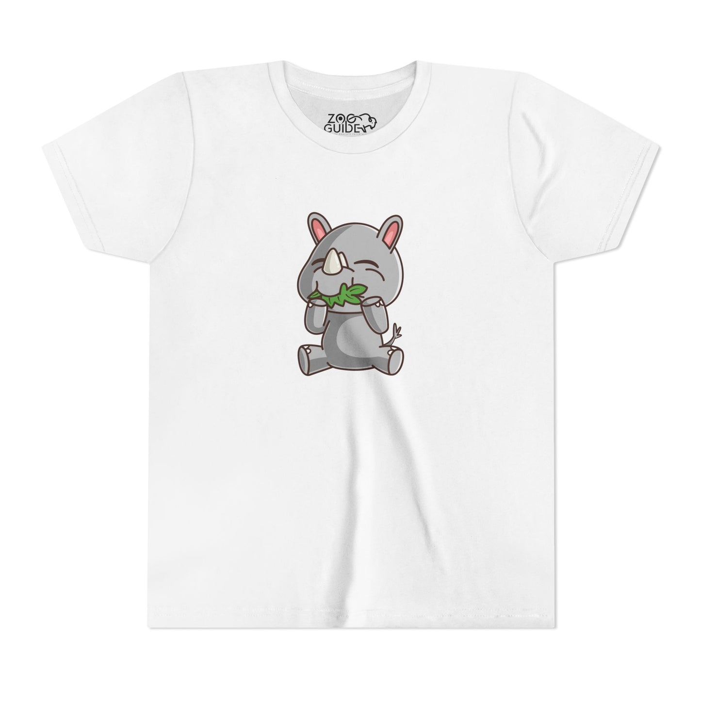 Rhino Snackin' Kawaii Style Youth Tee Shirt by Zoo Guide™