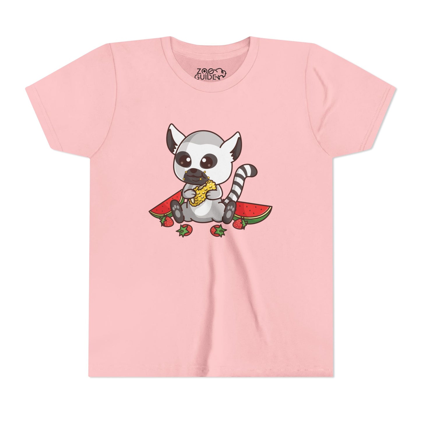 Ring Tailed Lemur Snackin' Kawaii Style Youth Tee Shirt by Zoo Guide™
