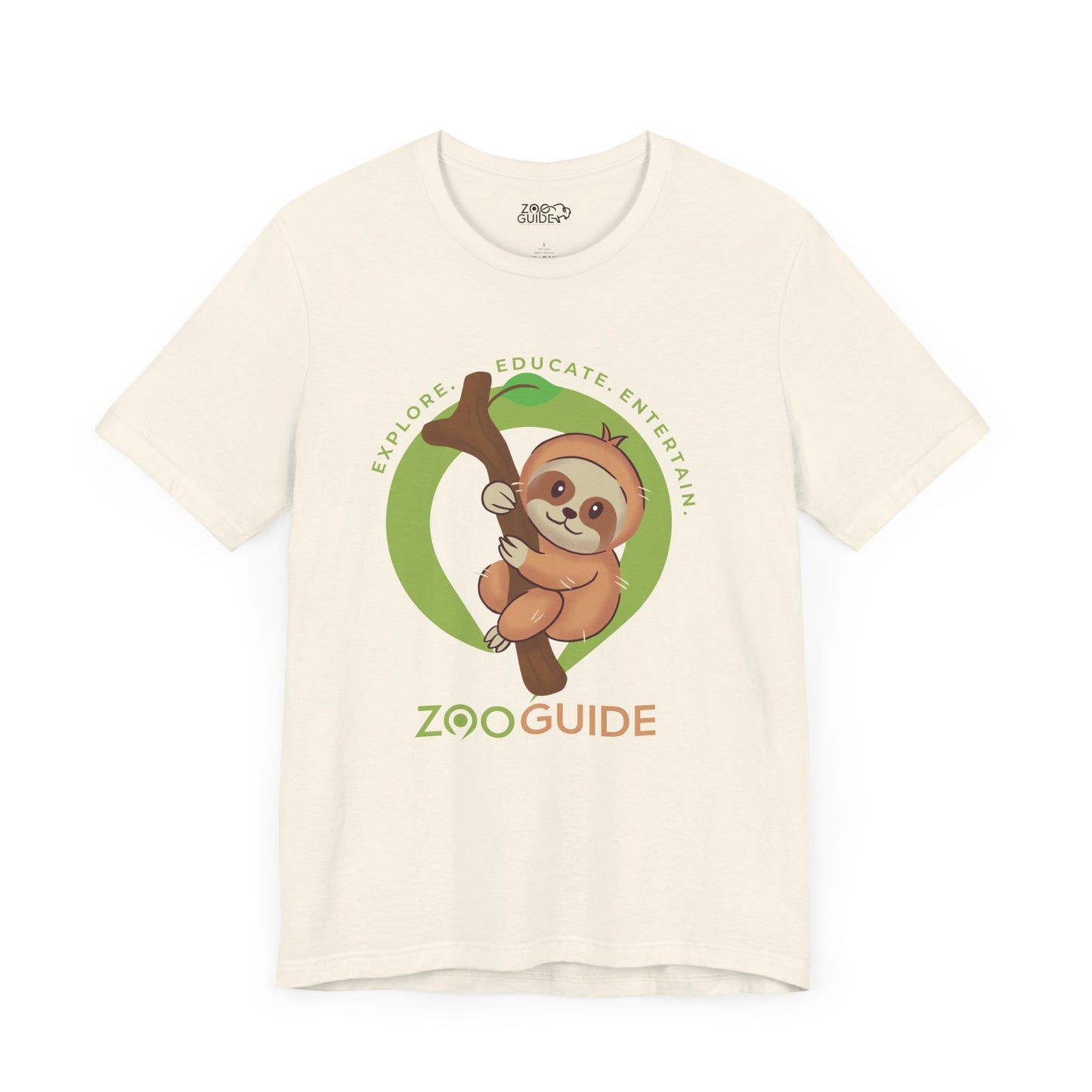 Sloth 'Hang in there' Adult Unisex Tee Shirt by Zoo Guide™