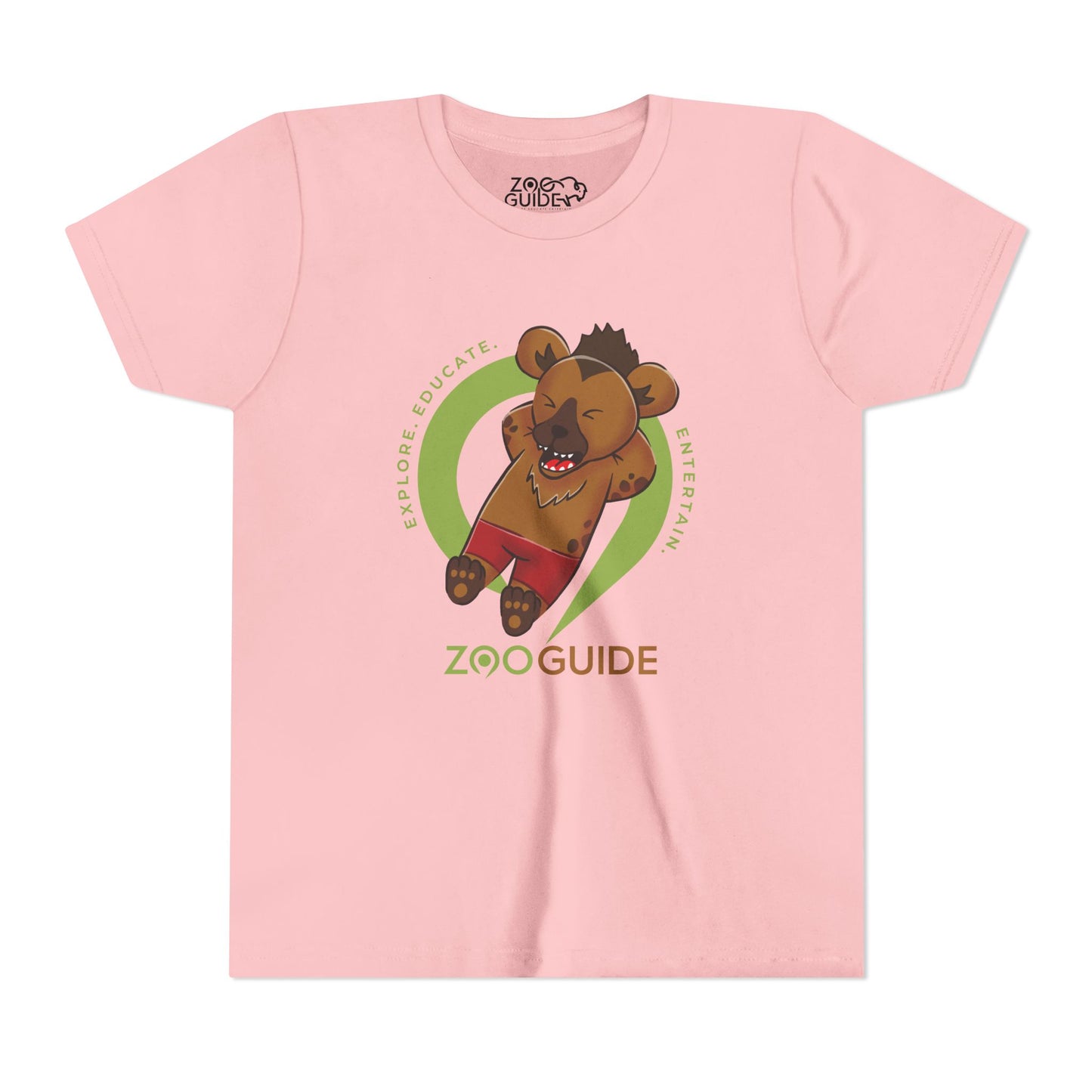 Laughing Spotted Hyena with Bone in Zoo Guide™ Waypoint Icon Youth Tee Shirt by Zoo Guide™
