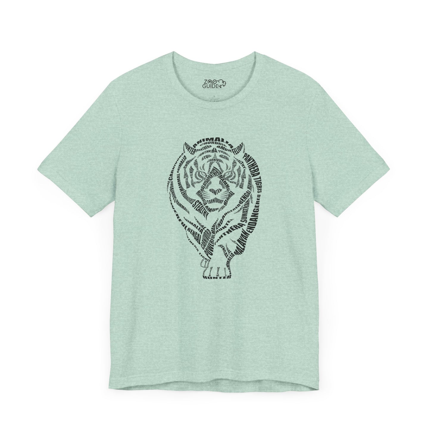 Tiger Word Art Adult Unisex Short Sleeve Tee