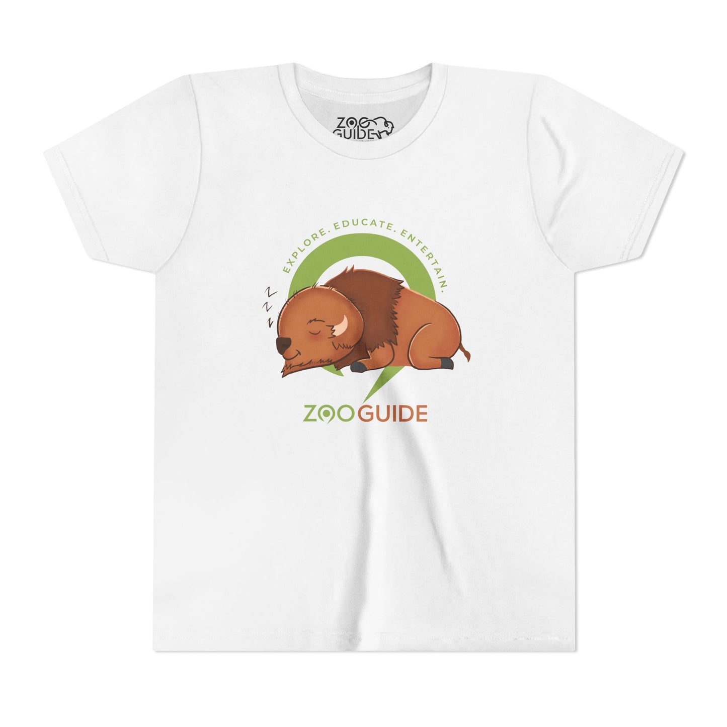Bison Sleeping in Zoo Guide™ Waypoint Icon Youth Tee Shirt by Zoo Guide™