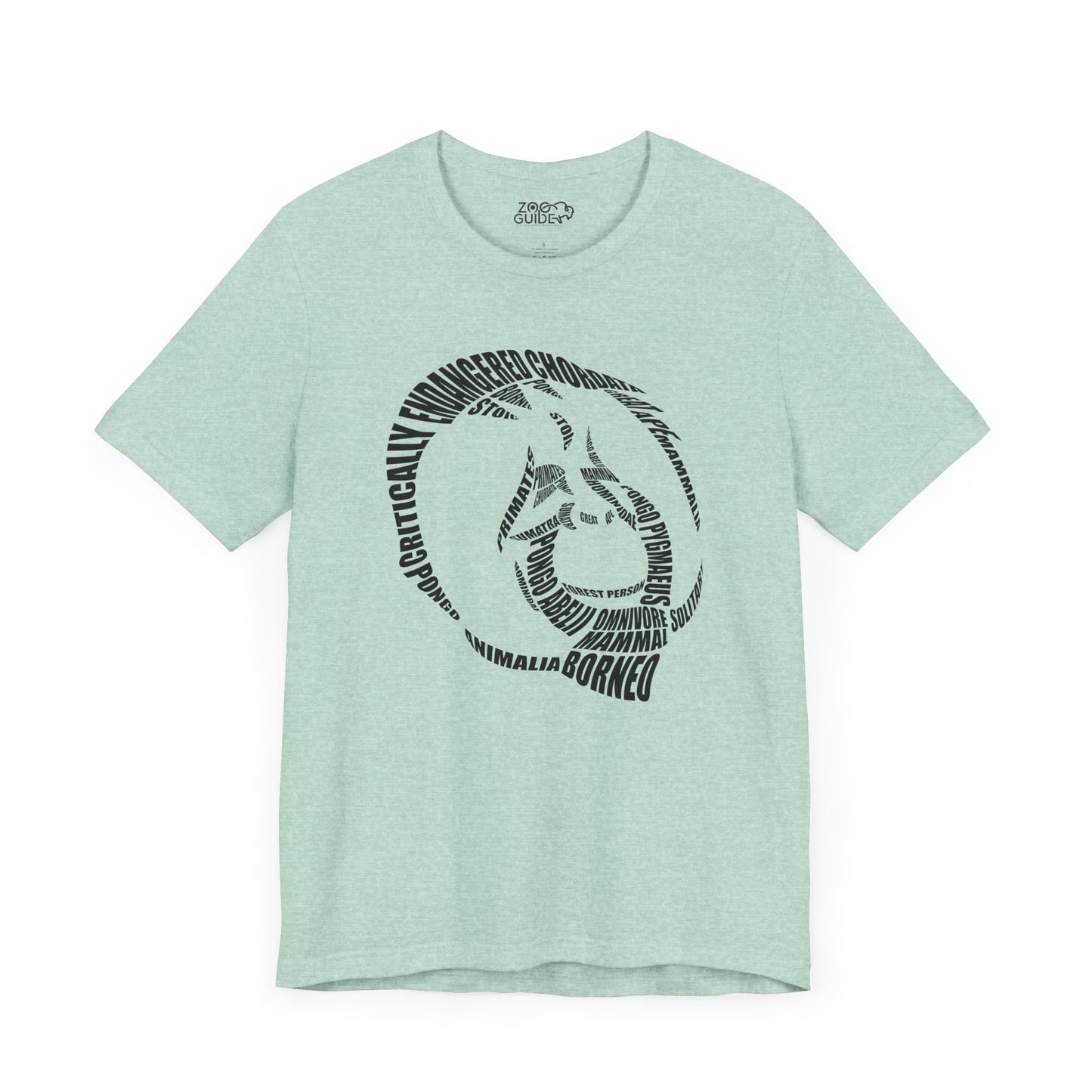 Orangutan Head Word Art Adult Unisex Short Sleeve Tee