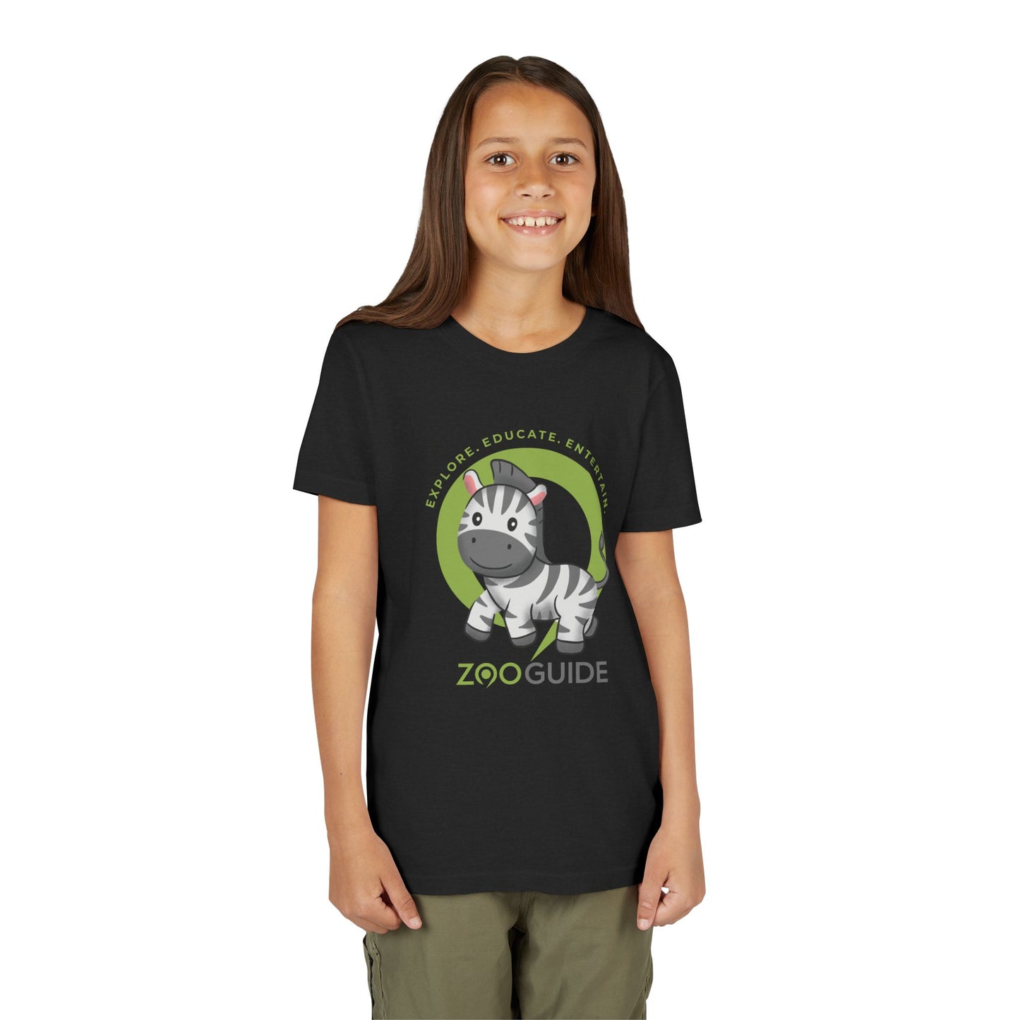 Zebra Prancing in Zoo Guide™ Waypoint Icon Youth Tee Shirt by Zoo Guide™