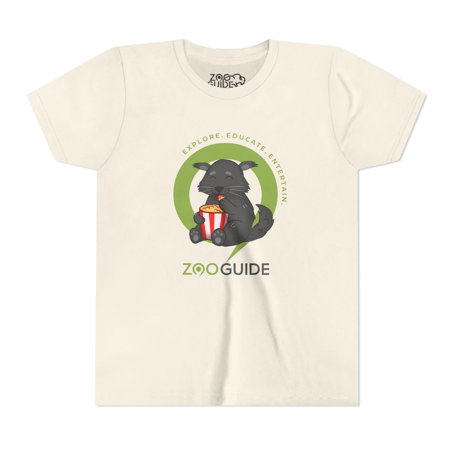 Binturong Eating Popcorn in Zoo Guide™ Waypoint Icon Youth Tee Shirt by Zoo Guide™