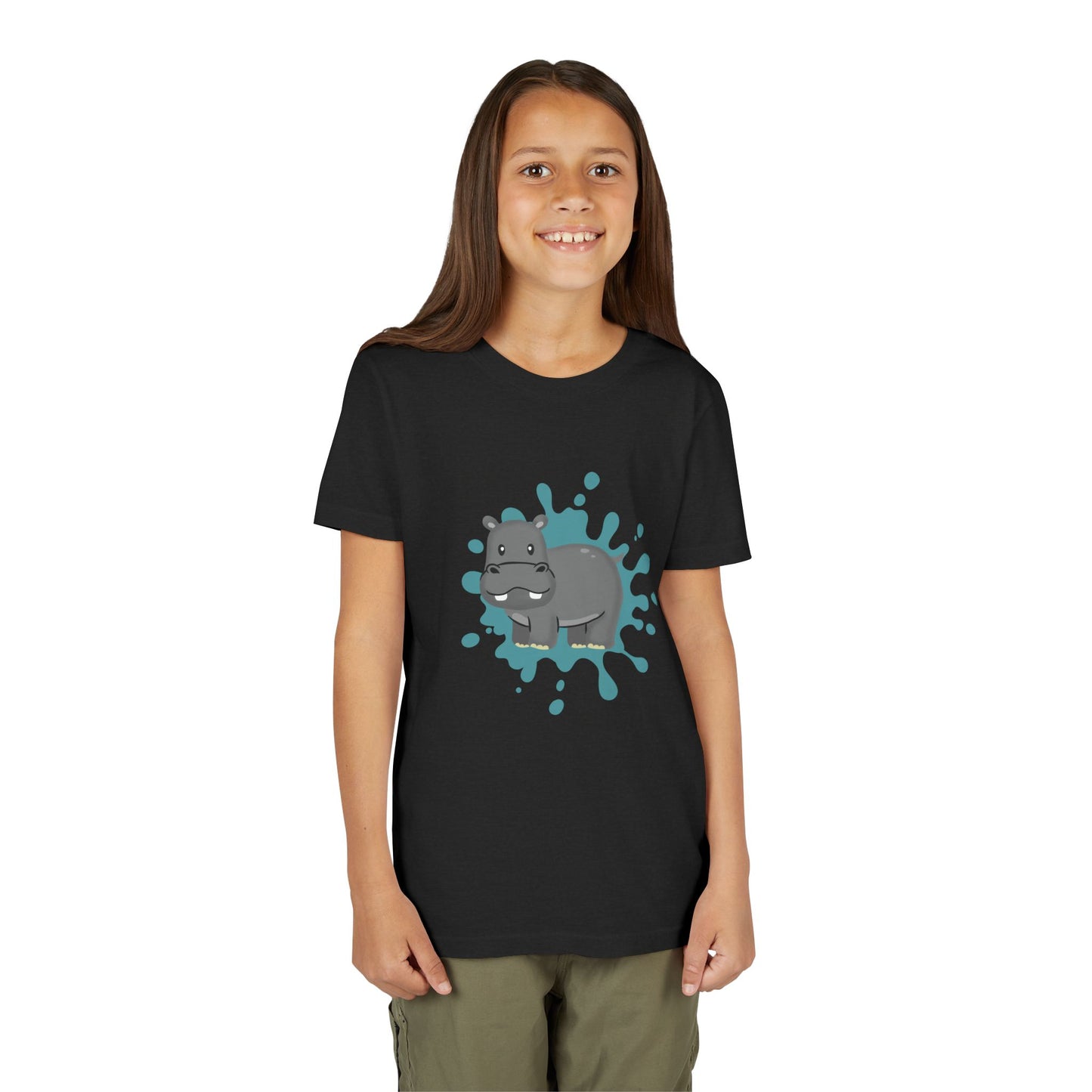 Hippo Color Splash Youth Tee Shirt by Zoo Guide™
